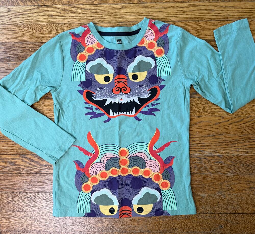 Tea Collection Boys' Asian Dragons Shirt Size 8